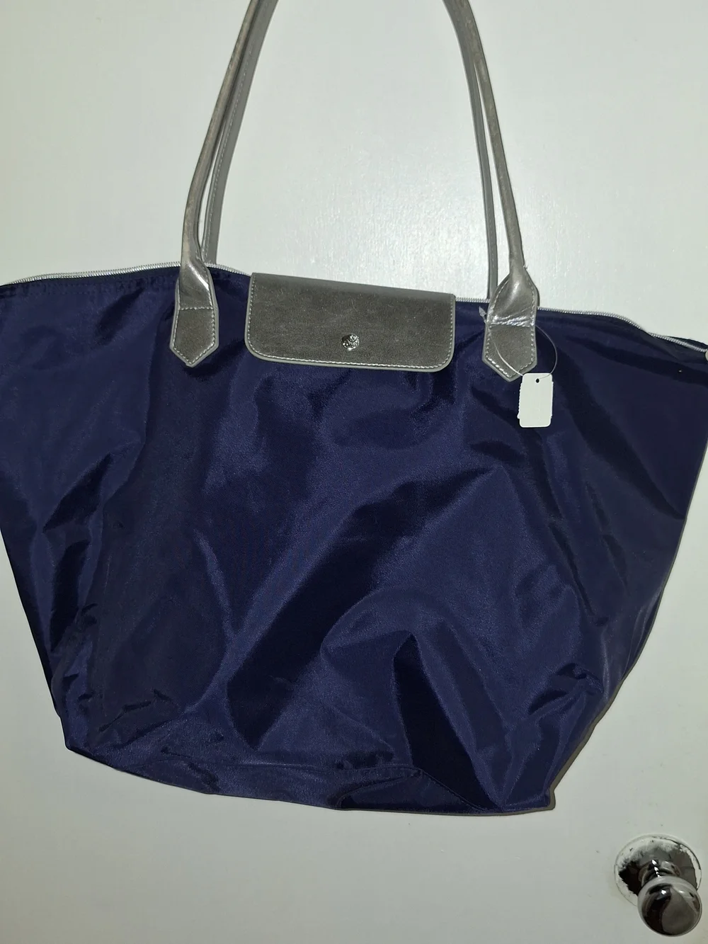 Bath & Body Works Navy Tote with Silver Accents